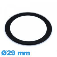 Verre plat bordure noire en verre minéral circulaire de montre 29 mm