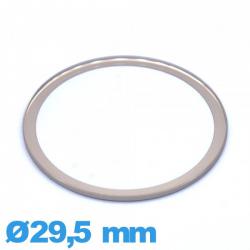 Verre de montre verre minéral circulaire avec bordure dorée 29,5 mm plat