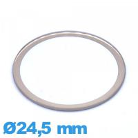 Verre plat verre minéral circulaire 24,5 mm de montre bordure dorée