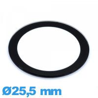 Verre plat verre minéral circulaire 25,5 mm montre avec bordure noire