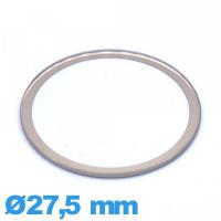 Verre plat en verre minéral circulaire 27,5 mm de montre bordure dorée
