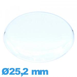 Verre gousset montre acrylique 25,2 mm