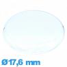 Verre Plastique Circulaire pour montre 17,6 mm gousset