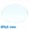 Verre 9,6 mm gousset Circulaire pour montre Plastique