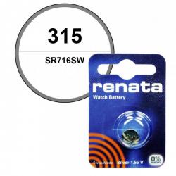 Batterie Renata 1,55 V oxyde d'argent 315 de montre