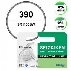 Batterie pour montre 390 1,55 V oxyde d'argent Seiko (Seizaiken)