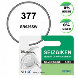 Batterie Seizaiken (Seiko) 377 1,55 V oxyde d'argent de montre