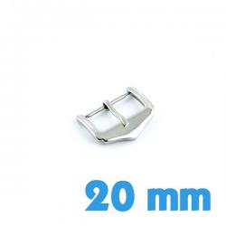 Attache argentée ardillon montre pas cher 20 mm bracelet cuir silicone plastique