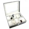 Coffret rangement 10 montres cuir noir vitre