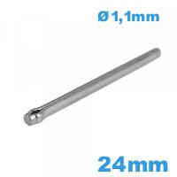 Barre goupille large de 24 mm fendue pour bracelet montre or