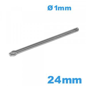 Barre fendue longue de 24 mm pour bracelet de montre à maillon