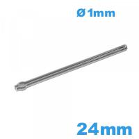 Barre fendue longue de 24 mm pour bracelet de montre à maillon