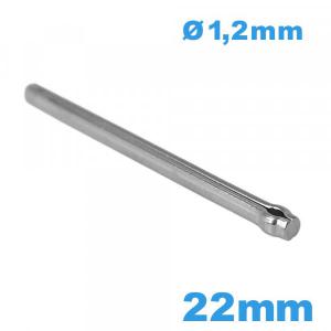 Barre longue de 22mm fendue pour bracelet montre acier