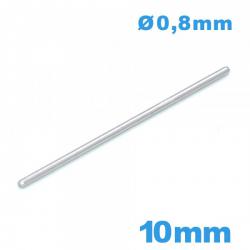 Barre goupille droite longue de 10 mm pour bracelet de montre métal