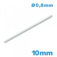 Barre goupille droite longue de 10 mm pour bracelet de montre métal