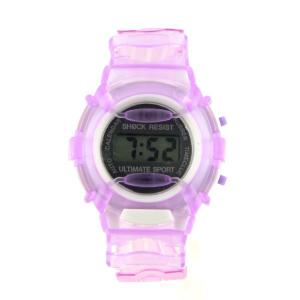 Montre pas chère électronique Violet LCD Chronomètre Waterproof