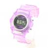 Montre pas chère électronique Violet LCD Chronomètre Waterproof