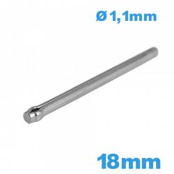 Barre goupille taille 18 mm fendue pour montre céramique