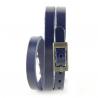 Montre femme pas chère long bracelet bleu cuir