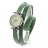 Monte pas chère femme bracelet cuir double tour vert