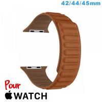 Bracelet 42mm Marron clair de montre pour Apple Watch Cuir Micro Fibre