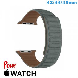 Bracelet 42 mm Bleu de montre pour Apple Watch Cuir Micro Fibre
