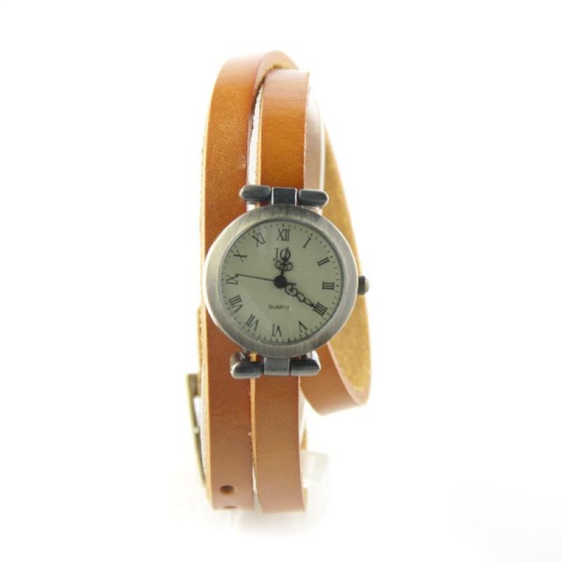 BRACELET MONTRE EN CUIR POUR DAME MARRON ANCIEN STOCK - LIP DE 1985
