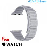 Bracelet Cuir Micro Fibre 42mm Gris clair de montre Apple Watch