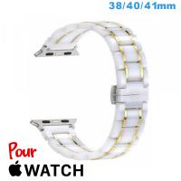 Bracelet 38 mm Blanc de montre pour Apple Watch Ceramique