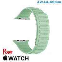 Bracelet Cuir Micro Fibre Vert pour montre pour Apple Watch 42 mm