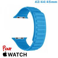 Bracelet de montre pour Apple Watch Gris Cuir Micro Fibre 42 mm