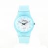 Montre femme enfant pas chère plastique transparent bleu