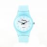 Montre femme enfant pas chère plastique transparent bleu