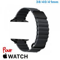 Bracelet Cuir Micro Fibre Gris anthracite de montre Apple Watch 38mm