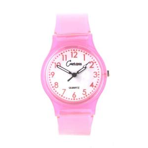 Montre plastique enfant femme pas chère transparent rose