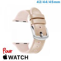 Bracelet de montre pour Apple Watch 42mm Rose Cuir