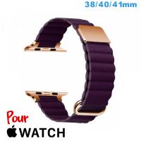 Bracelet Cuir Micro Fibre Violet montre Apple Watch 38 mm