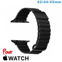 Bracelet Cuir Micro Fibre 42 mm Noir de montre Apple Watch