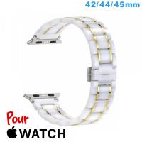 Bracelet de montre pour Apple Watch 42mm Blanc Ceramique