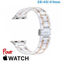 Bracelet Ceramique 38 mm Blanc pour montre pour Apple Watch