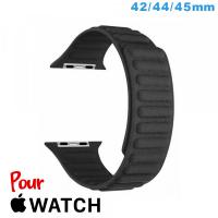 Bracelet montre pour Apple Watch Anthracite Cuir Micro Fibre