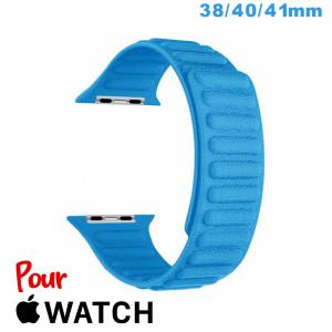 Bracelet Cuir Micro Fibre Gris pour montre pour Apple Watch 38mm