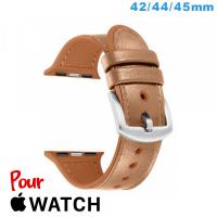 Bracelet Cuir Marron 42mm pour montre Apple Watch