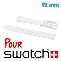 Bracelet Blanc pour Montre Swatch 12 mm - Fermoir Plastique