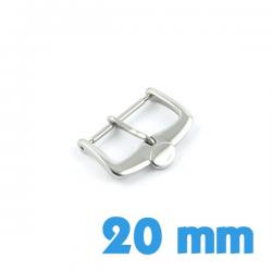 Boucle fermoir ardillon argenté 20 mm pour bracelet montre
