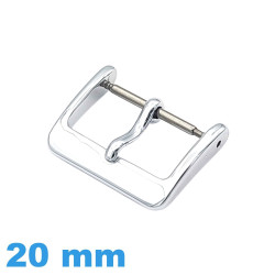 Fermoir de montre pas cher argenté acier 20 mm