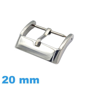 Fermoir de montre pas cher argenté acier 20 mm
