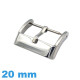 Fermoir de montre pas cher argenté acier 20 mm