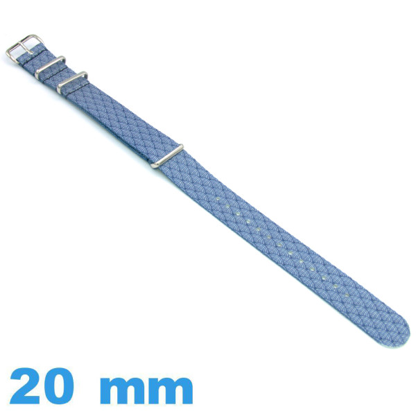 Bracelet De Montre Silicone Bleu 20mm - Neuf Sans étiquette - Boucle Argenté