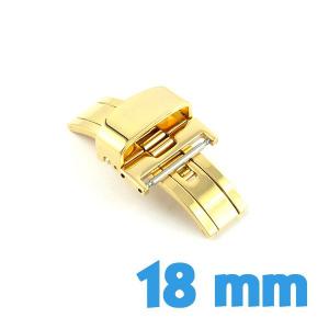 Boucle double déployante dorée pour bracelet montre cuir